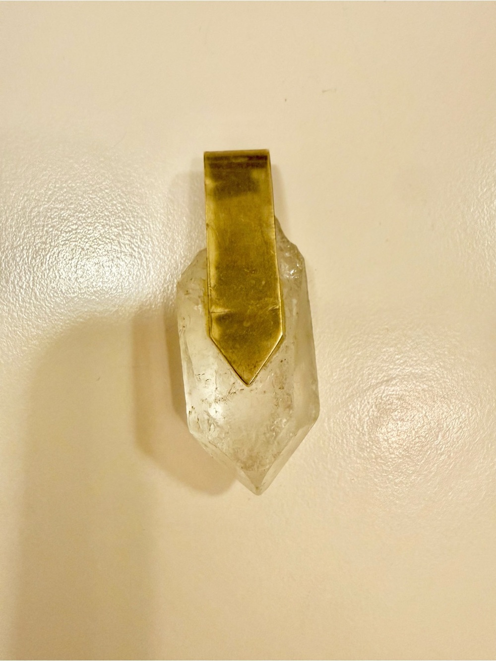 Quartz crystal necklace charm